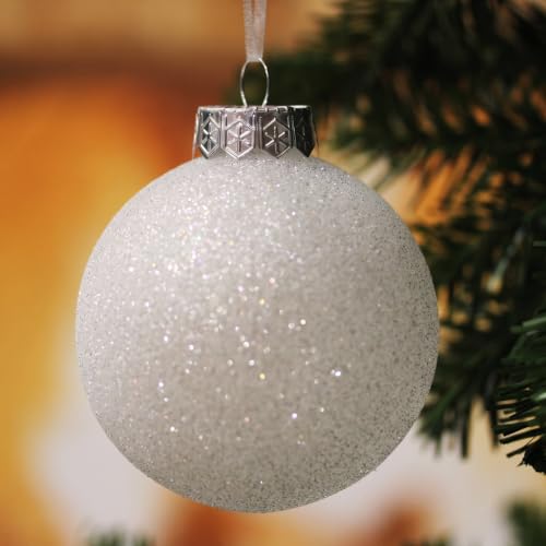 Shatterproof White Christmas Ball Ornaments Set (28-Piece, 3.15 in)