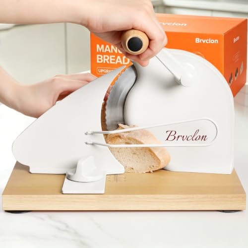 Adjustable Manual Bread Slicer with Wood Base and Suction Cups