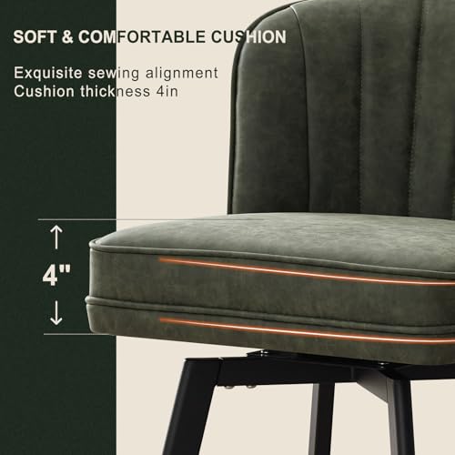 26-Inch Swivel Counter Height Bar Stools with Backs, Set of 2