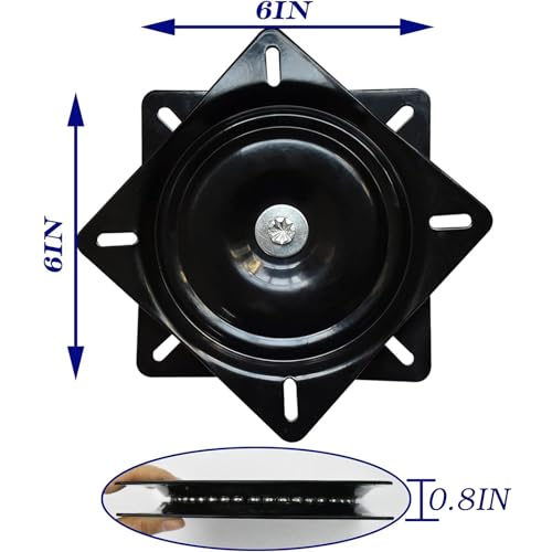 6-Inch Heavy Duty Bar Stool Swivel Plate, 400lb Capacity - 2 Pack