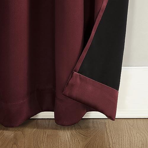 Sun Zero Oslo Theater Grade Extreme Total Blackout Rod Pocket Curtain Panel, 52" x 63", Wine Red