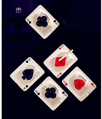 Creative Poker Ceramic Ashtray - Modern Portable Cigar & Cigarette Holder
