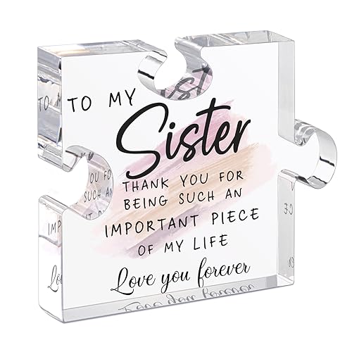 Sister Puzzle Plaque Acrylic Desk Decor - Meaningful Birthday Gift