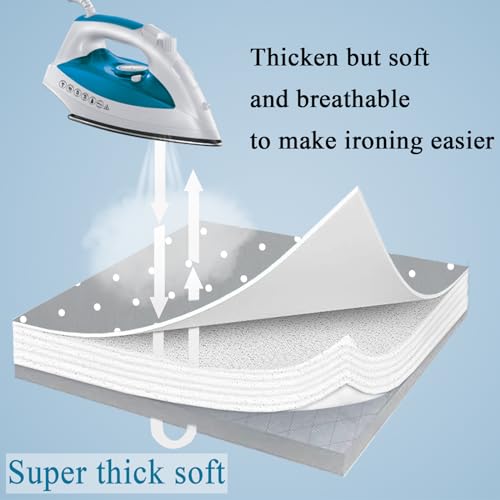 Small Ironing Board Cover, Heat Reflective Padded Cover with Elastic Edges