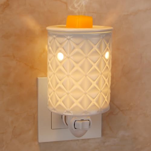 Ceramic Plug-In Wax Melt Warmer with Swivel Base and Night Light