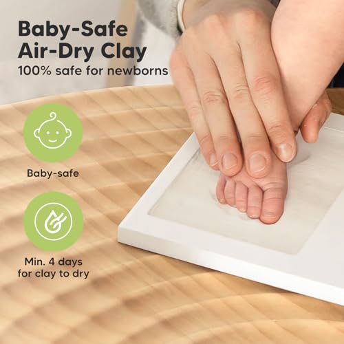 Baby Hand and Footprint Kit - Safe Air-Dry Clay Keepsake Picture Frame