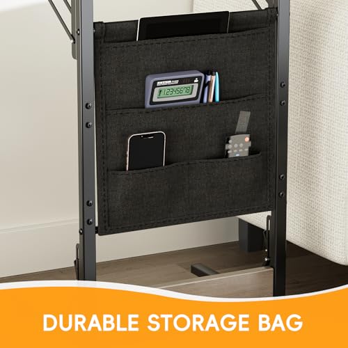 Folding C-Shaped Side Table with Storage Bag - Slim Tray for Couch and Bed