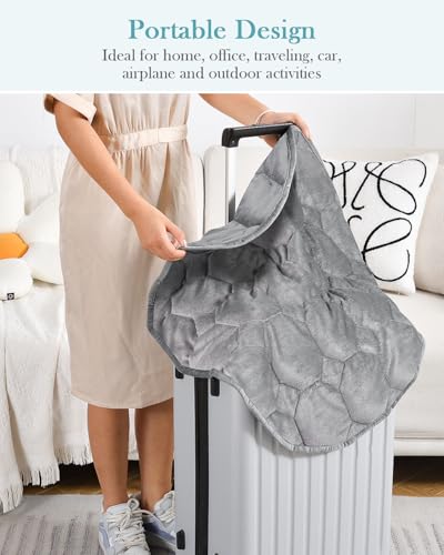 7lb Weighted Lap Blanket, 29x24 Small Portable Sensory Pad for Travel