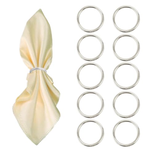 GERILKAI 10 Pcs Silver Stainless Steel Napkin Rings – Modern Design