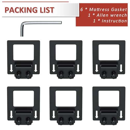 Non-Slip Mattress Grippers for Metal Bed Frames - 6 Pack Anti-Slide Brackets
