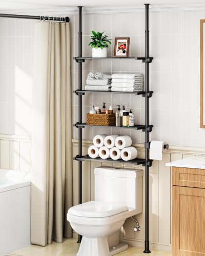 Adjustable Over The Toilet Storage Shelf - 4-Tier Bathroom Organizer
