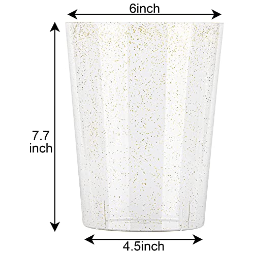 Gold Glitter Plastic Ice Bucket Set 12-Pack | Wedding & Party Champagne Chiller
