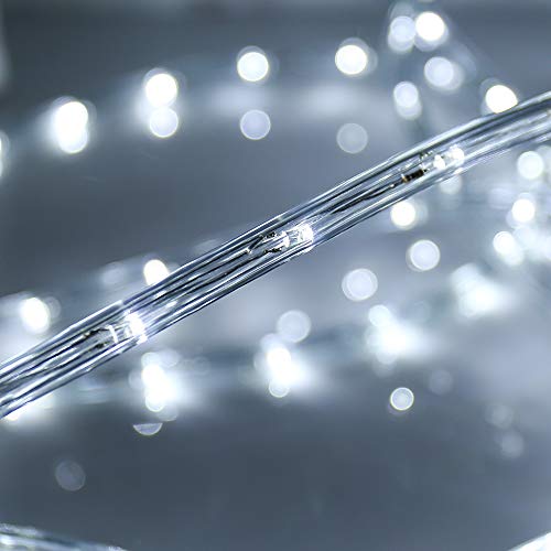 50ft LED Rope Lights, Waterproof Connectable White Lighting for Outdoor Patio