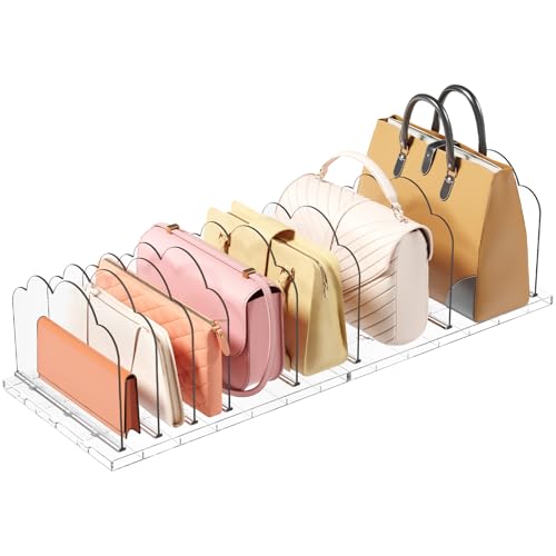 Clear Acrylic Purse Organizer for Closet Handbag Shelf Dividers 2 Pack
