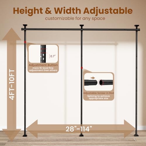 Adjustable Heavy-Duty Floor to Ceiling Tension Room Divider Curtain Rod