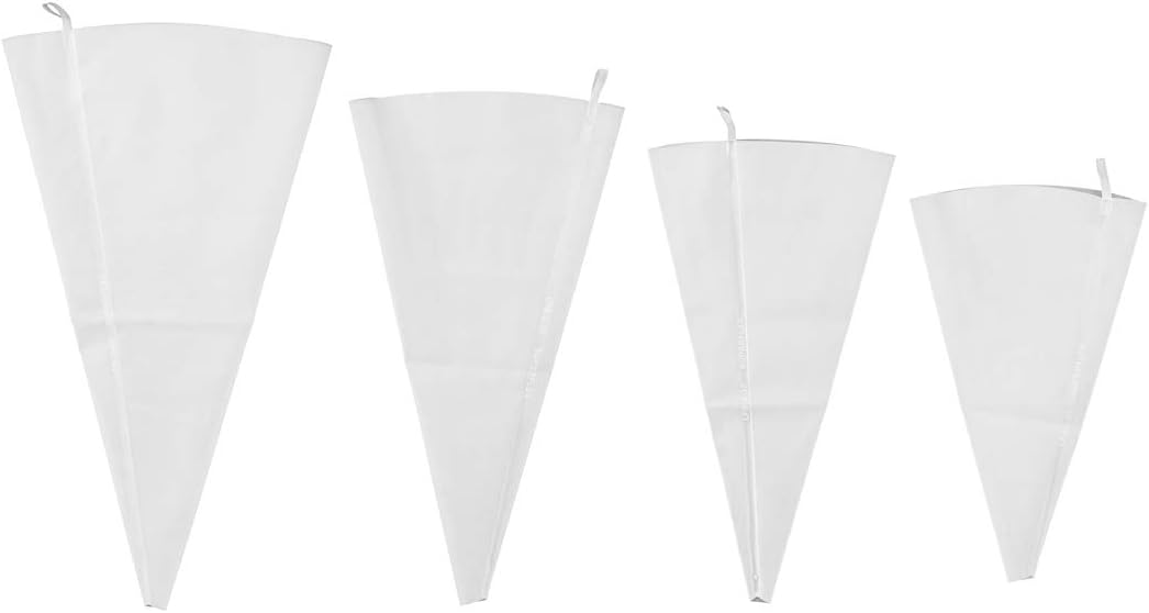 Pastry Tek Piping Bag Set - Durable, Reusable White Silicone Icing Bags for Cakes, Cupcakes & Cookies | Set of 4