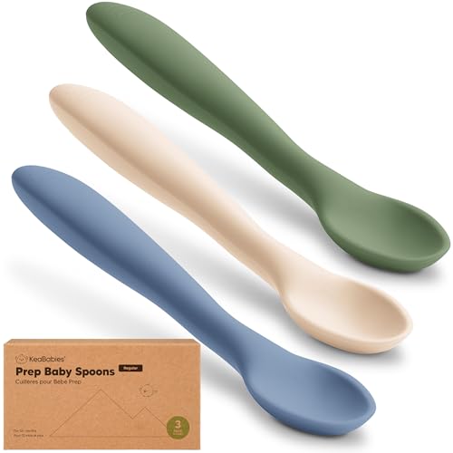 Silicone Baby Spoons for Self Feeding & Weaning 3-Pack Slate