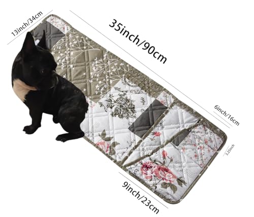Quilted Pink Rose Toile Couch Armrest Organizer with Magazine Pocket