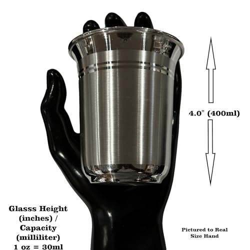 99.9% Pure Silver Drinking Glass - 400ml Hallmarked Handcrafted Tumbler