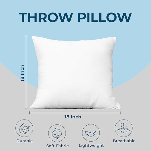Utopia Bedding Throw Pillow Inserts 18x18 Set of 4 Fluffy Couch Pillows