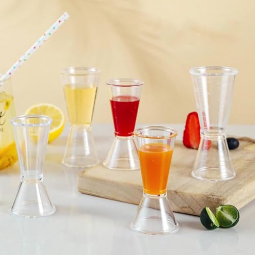 6pcs Double Head Plastic Cocktail Jigger Set, 20ml/40ml Bar Measuring Tools