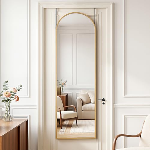 48" x 14" Full-Length Over-the-Door Mirror, Versatile Wall or Floor Mirror
