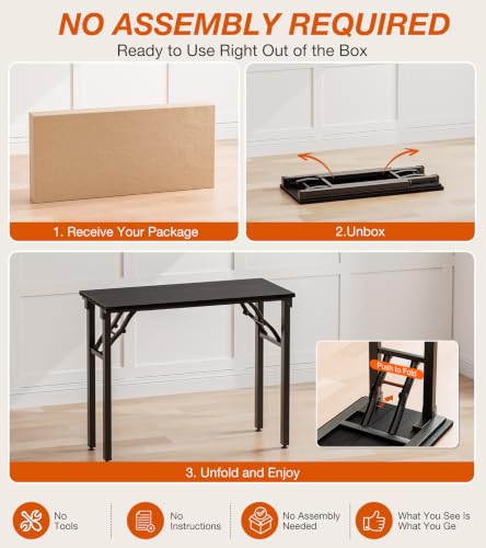 36-Inch Folding Computer Desk, Portable Foldable Office Desk for Small Spaces