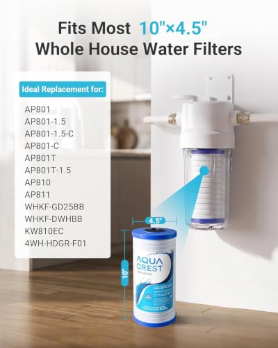 Aqua Crest AP810 Whole House Water Filter 3 Pack - 5 Micron Sediment Replacement