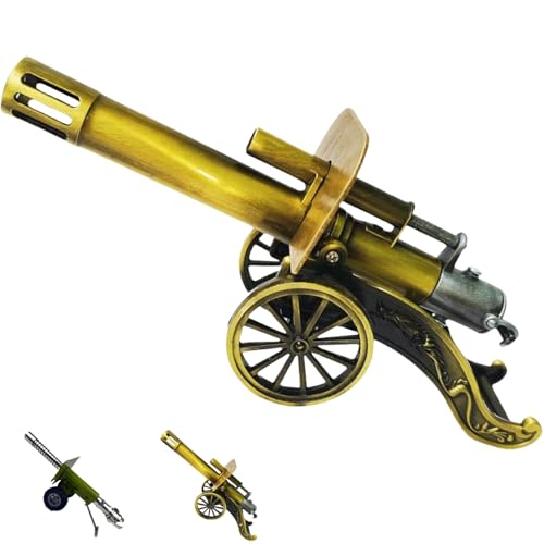 Miniature Stainless Steel Desktop Cannon Model with Recoil Mechanism