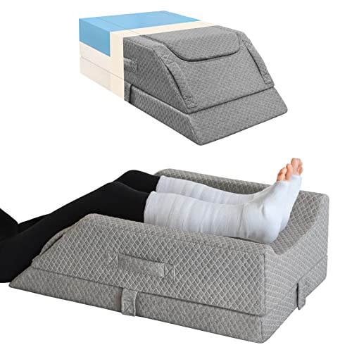 Height-Adjustable Gel Memory Foam Leg Elevation Pillow