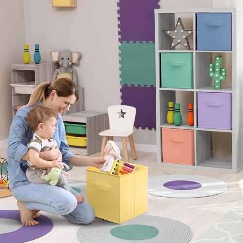 Collapsible Fabric Storage Cubes 11-Inch Organizer Bins 6-Pack