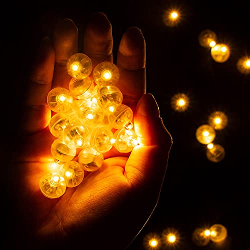 Aogist 100pcs Orange LED Balloon Lights Waterproof Mini Battery-Powered Decorative Orbs for Party Wedding Christmas Halloween