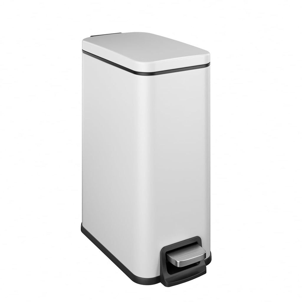 Regine Switzerland Slim Bathroom Trash Can - 1.6 Gallon Stainless Steel with Soft Close Lid & Removable Inner Bucket