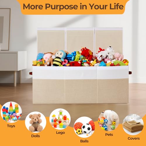 Extra Large 150L Collapsible Toy Storage Chest with Removable Dividers