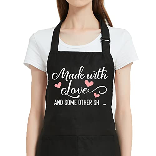 Women’s Funny Kitchen Apron with 2 Pockets - Gift for Bakers, Moms, Wives
