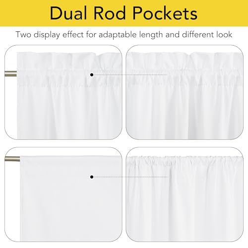 NICETOWN 100% Blackout White Door Blinds for Windows, Thermal Insulated Privacy Door Curtains and Drapes Shade for Sightseeing and Window Covering, W25 x L64 inch Long, 1 Panel