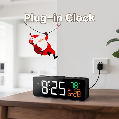 Compact 3-in-1 Digital Alarm Clock with Date & Temperature Display