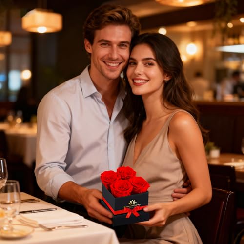 Real Preserved Red Roses in a Box - Long-Lasting Forever Rose Gift Box