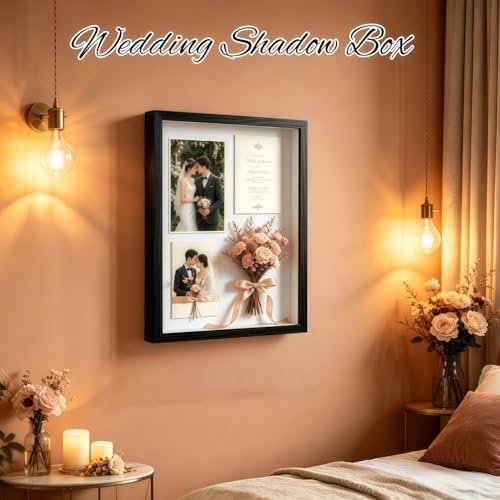 11x14 Shadow Box Frame - Deep 3D Display Case for Medals, Flowers & Photos