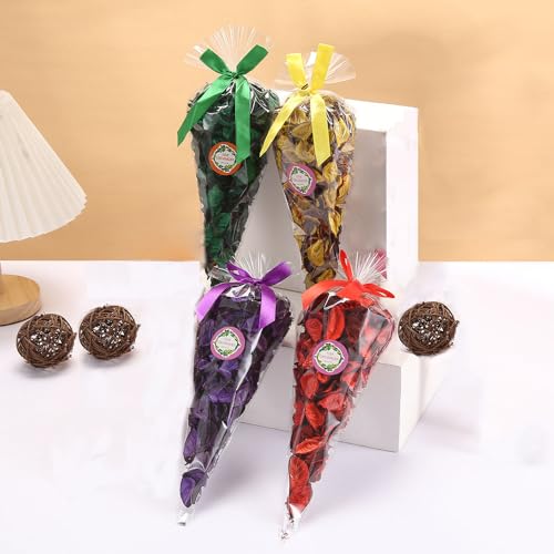 Natural Dried Flower Potpourri Sachets, 4-Pack Floral Scented Air Fresheners