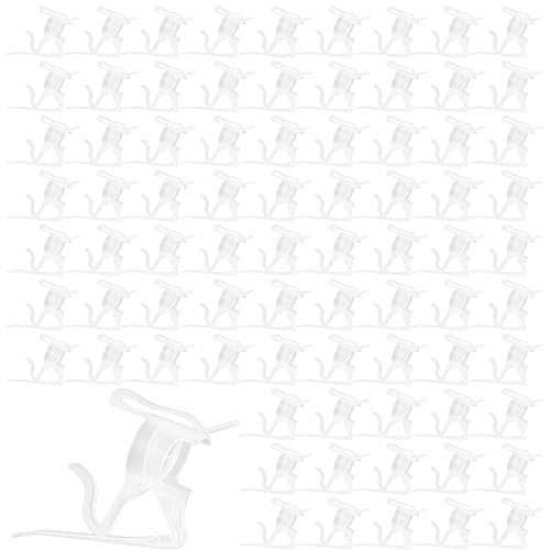 Geetery 100 Pcs Clear Christmas Light Gutter Clips - Reusable Light Mounting Clips