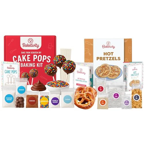 Kids Baking Kit Bundle – Cake Pop & Soft Pretzel DIY Cooking Sets