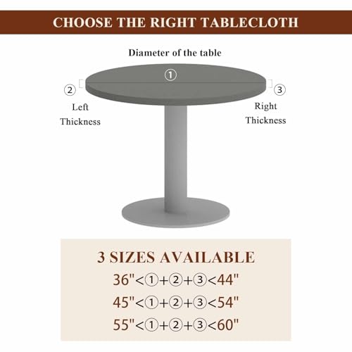 54 Inch Christmas Round Table Cover Elastic Waterproof Fitted Tablecloth – SEVENBABU