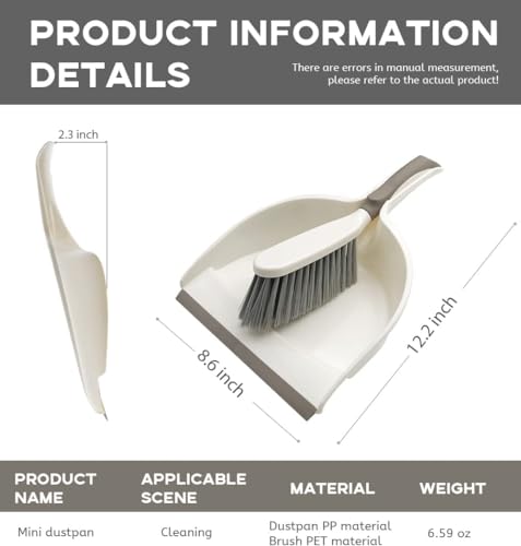 Small Hand Broom and Dustpan Set - Compact Handheld Cleaning Tool