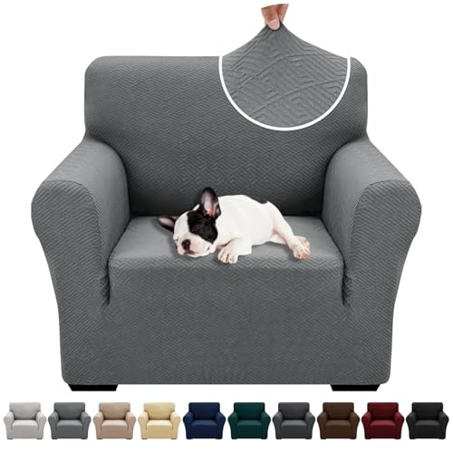 Stretch Armchair Cover - Soft Elastic Furniture Protector (31"-46", Light Gray)
