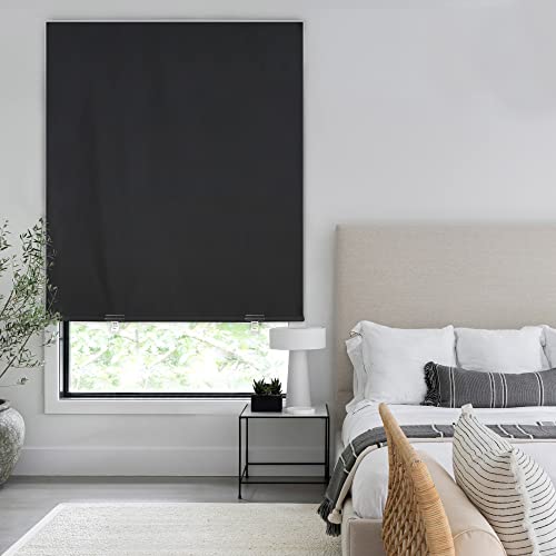 100% Blackout Roller Shades 36x72 - No Tools, Cordless, UV Protection