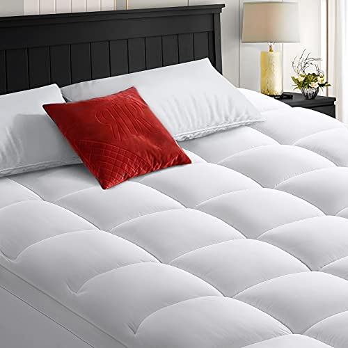 Queen Mattress Topper - Extra Thick Cooling Pad, 400TC Cotton, 8-21" Deep Pocket