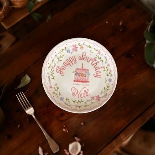 Personalized 8-Inch Ceramic Birthday Plate - Custom Commemorative Keepsake