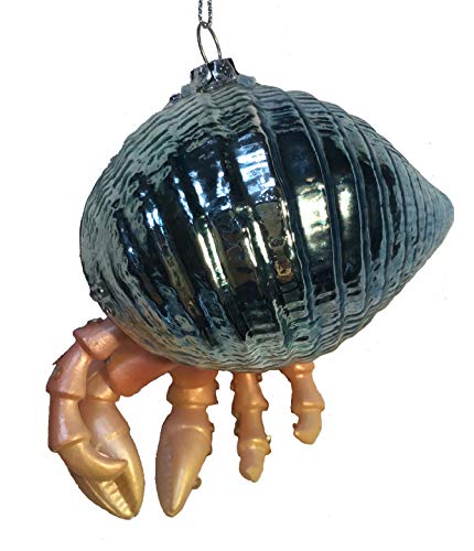 Hermit Crab Glass Ornament 4" with Glitter Beads - December Diamonds