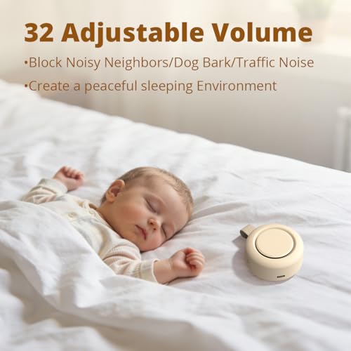 Portable Baby White Noise Machine with 30 Soothing Sounds & Timers